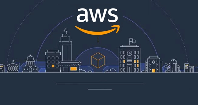 aws on the background of city